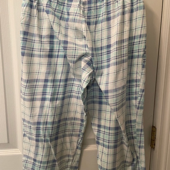 La Vie En Rose Blue Plaid Soft Capris Pajama Pants - Picture 3 of 4